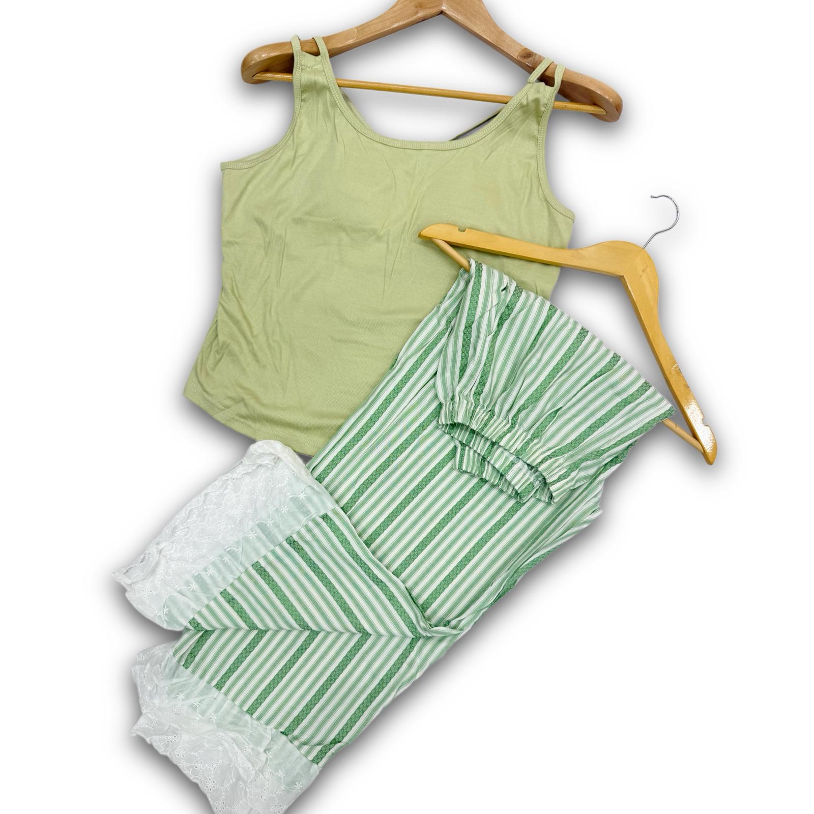 Ladies Striped Cotton Lounge Pants – Elastic Waist Casual