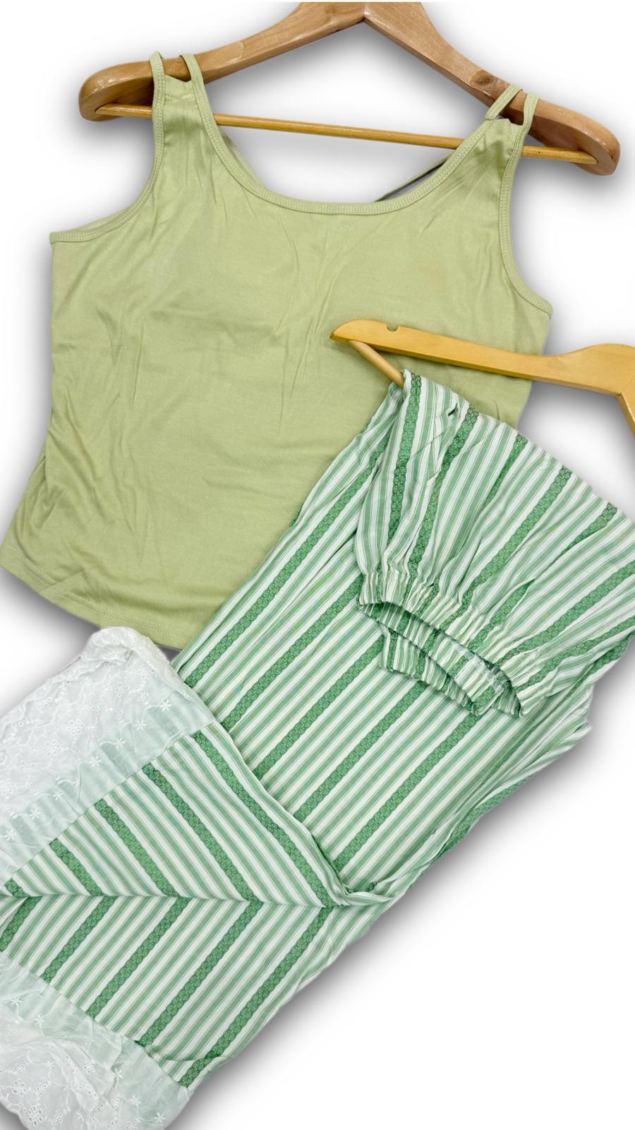 Ladies Striped Cotton Lounge Pants – Elastic Waist Casual