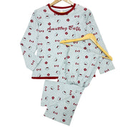 Ladies Cartoon Print Cotton Pajama Set – Long Sleeve Cute