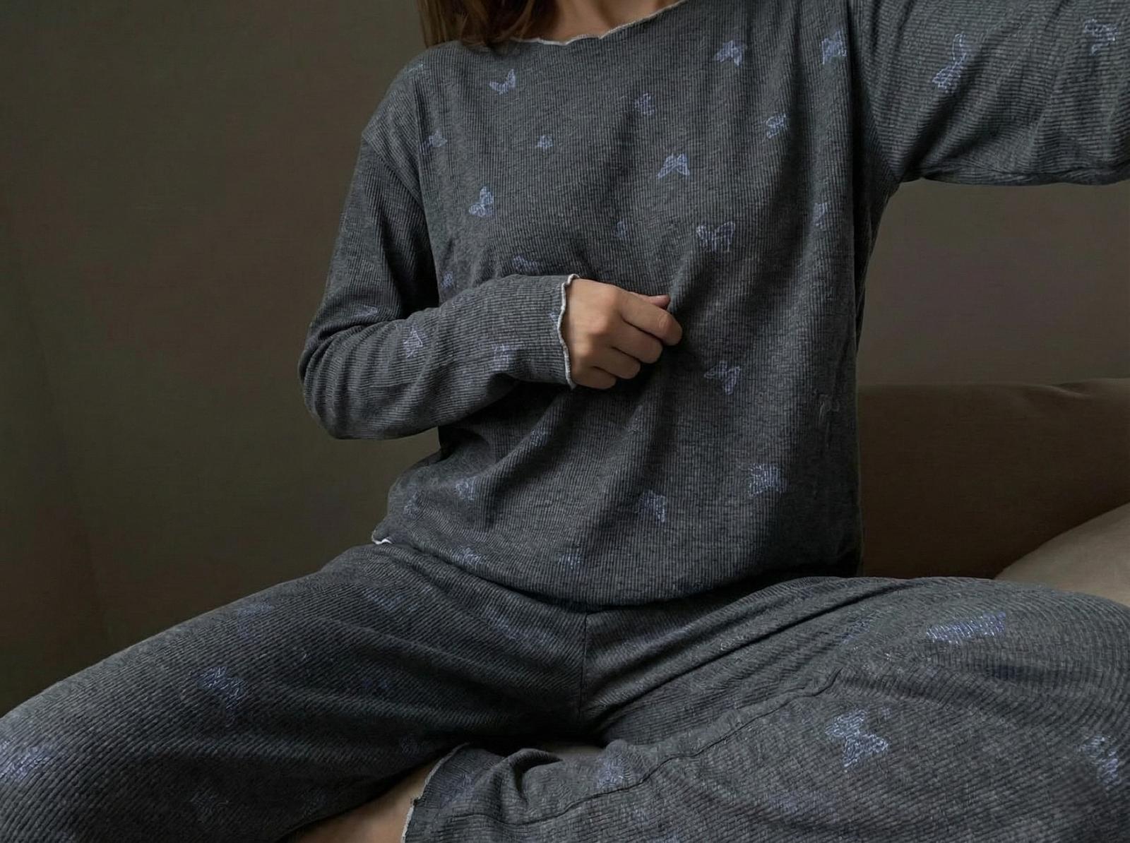 Ladies Printed Cotton Pajama Set – Long Sleeve Soft