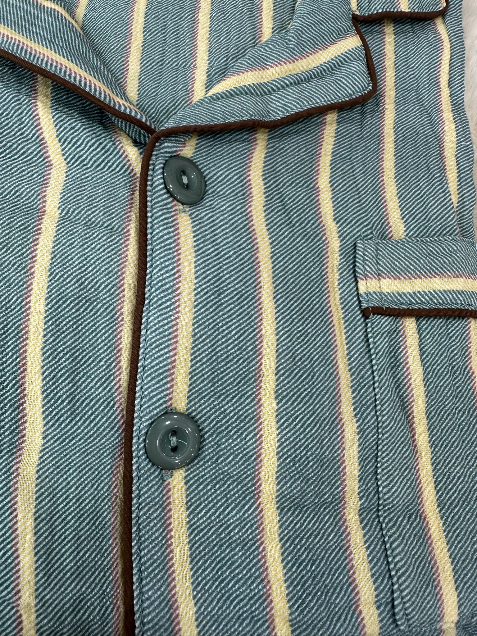 Men’s Striped Cotton Pajama Set – Button Down Long Sleeve