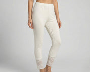 Ladies Lace Cotton Leggings – Free Size Soft Stretch Bottom Wear