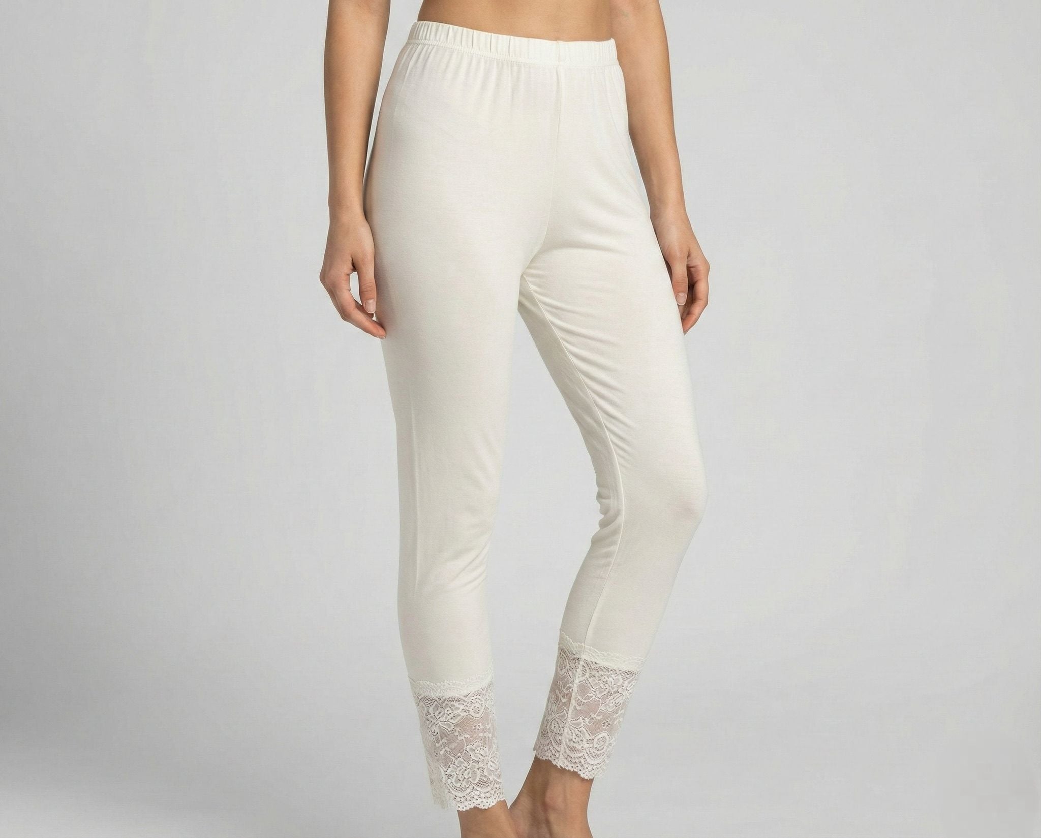 Ladies Lace Cotton Leggings – Free Size Soft Stretch Bottom Wear