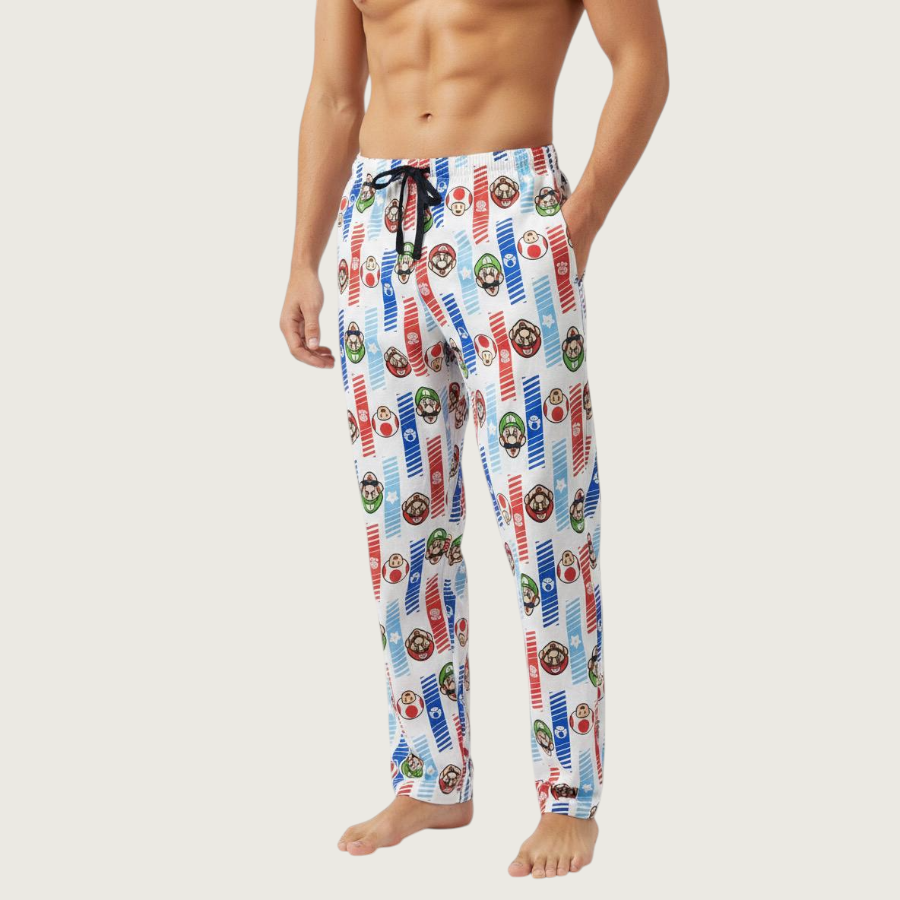 Super Mario Men/Women Cotton Pant - White