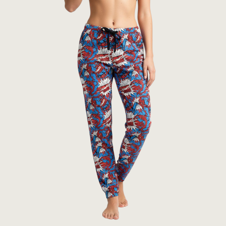Spiderman Comic Men/Women Cotton Pant - Red Blue